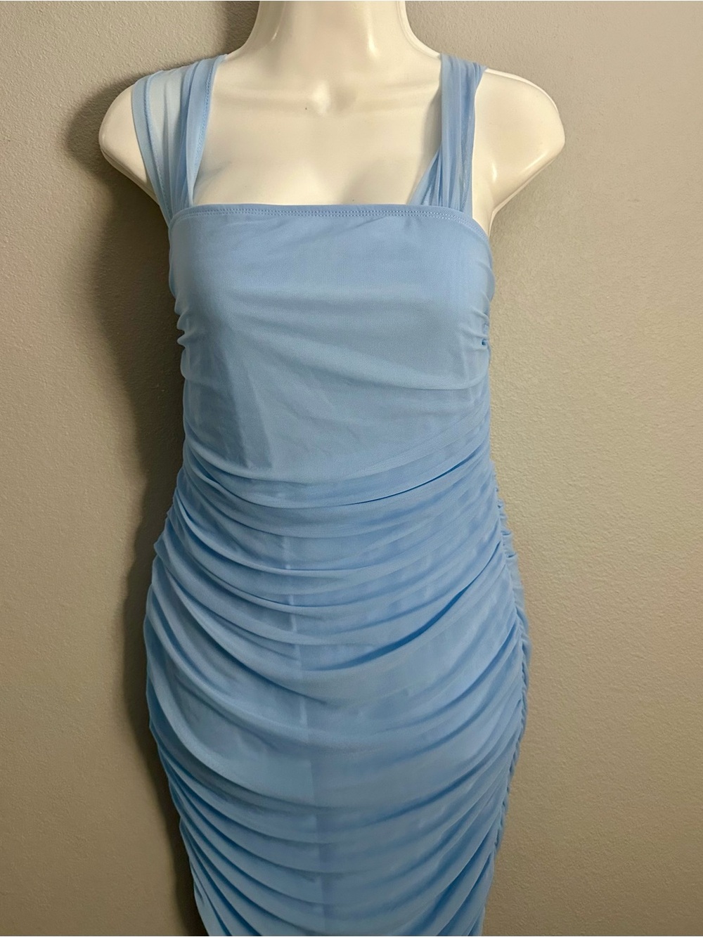 SHEIN Light Blue Ruched Maxi Dress - Picture 3 of 4